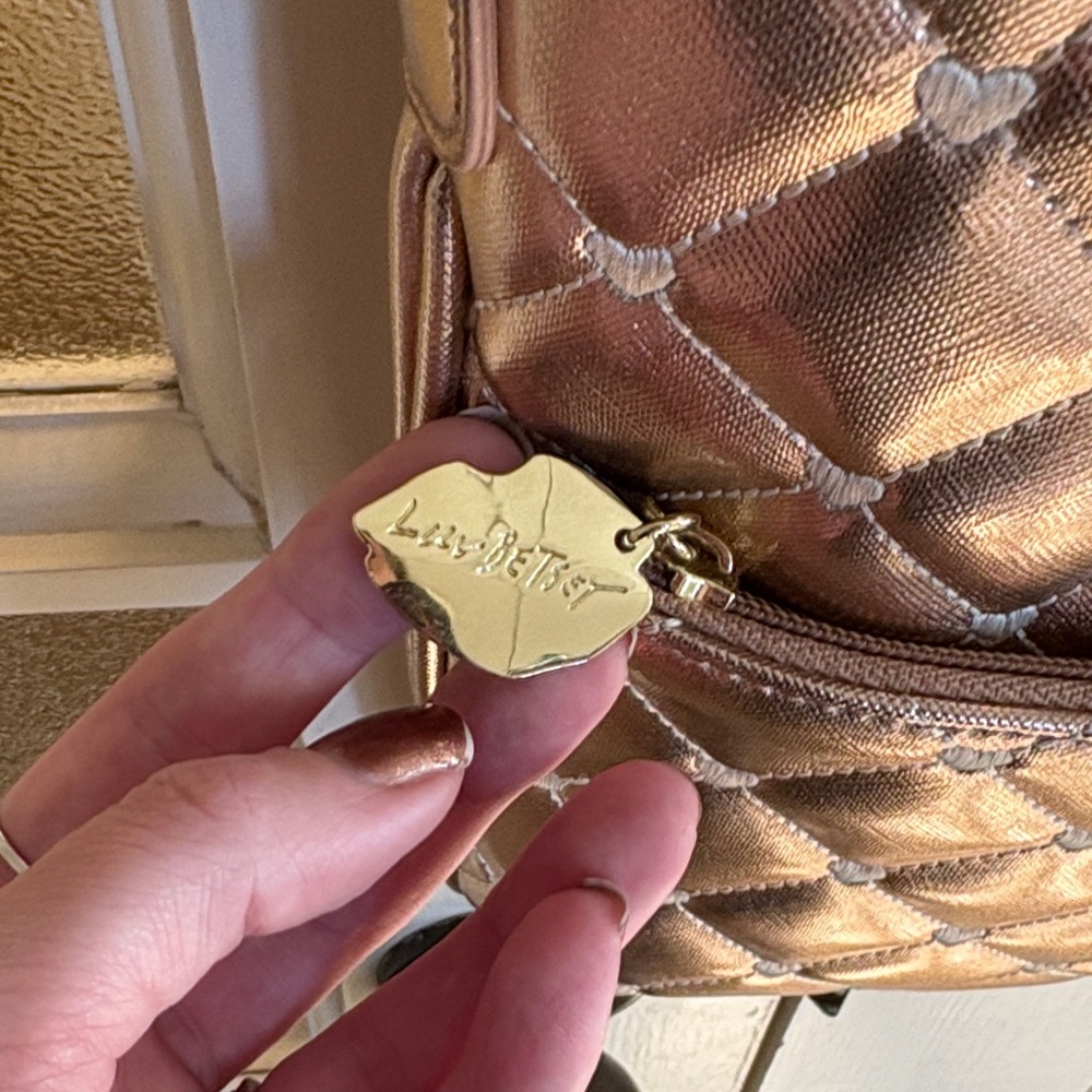 Luv Betsey by Betsey Johnson Rose Gold Quilted Heart Crossbody Bag - Picture 5 of 10